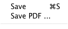 the file menu of PDF 