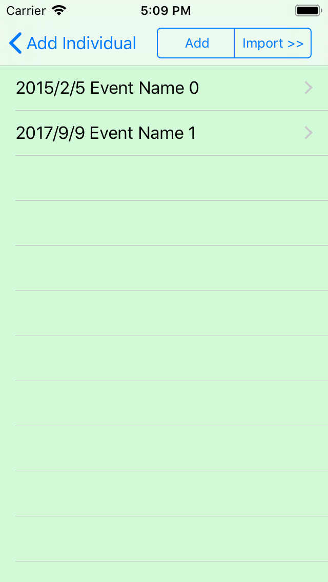 event list